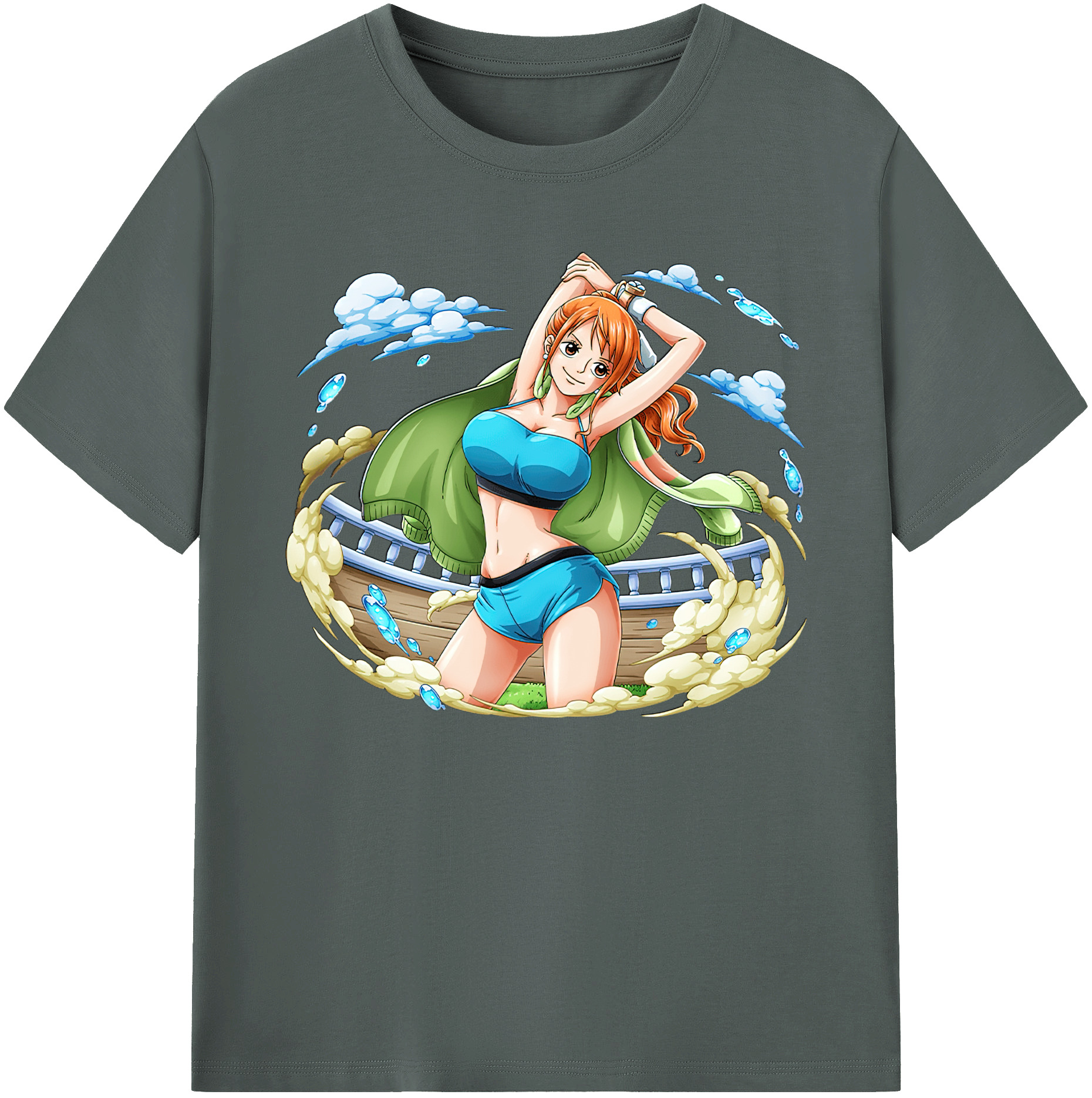 （画像用） ワンピース ナミ ONE PIECE Nami 綿100％ メンズ半袖Tシャツ｜肌触りやわらか＆通気性